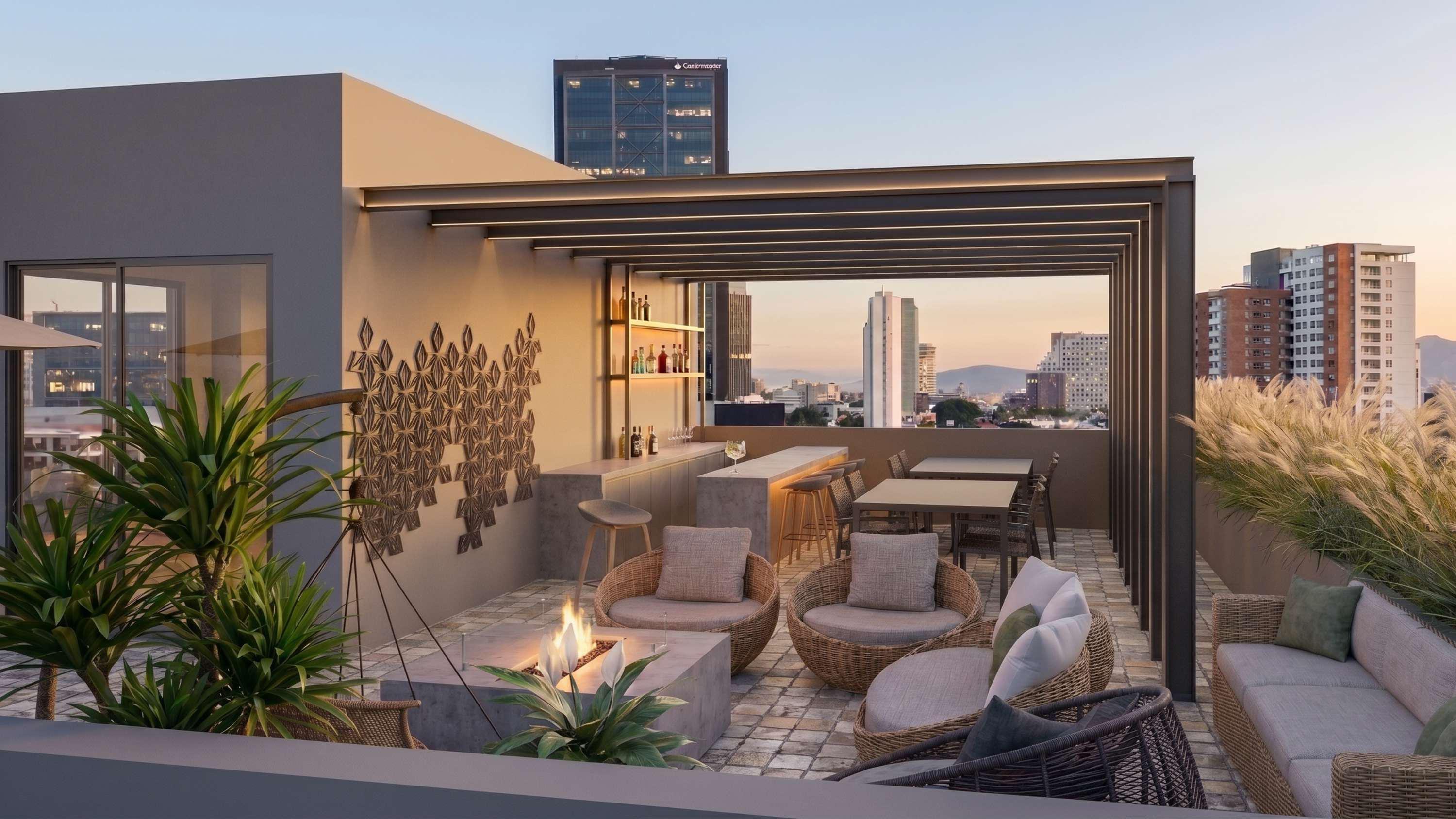 Fachada al atardecer